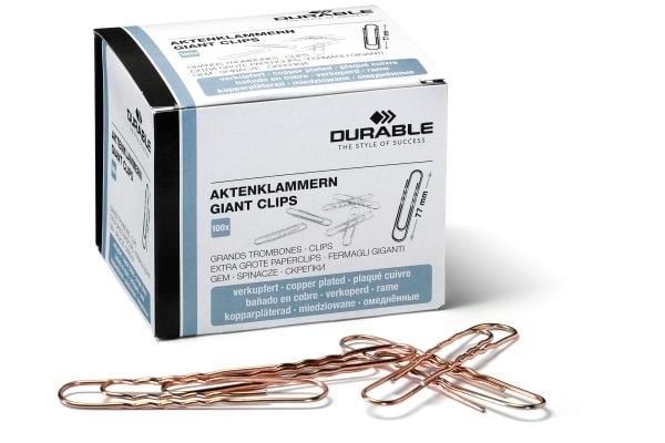 Clips Slitesterk 77 mm kobberfarvet - (100 stk.)