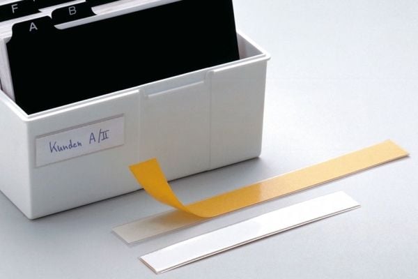 Durable Labelfix 15 x 200 mm, Hvit, Gult, Rektangel, 15 mm, 13,5 mm, 10 stykker