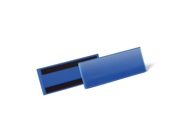 Lagerlomme/etiketholder Durable med magnet 210x74 mm blå - (50 stk.)
