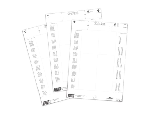 Durable 103102, Hvit, Rektangel, Laser/Blekkskriver, 6,5 cm, 80 stykker