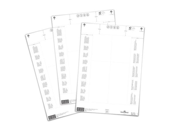 Durable 103102, Hvit, Rektangel, Laser/Blekkskriver, 6,5 cm, 80 stykker