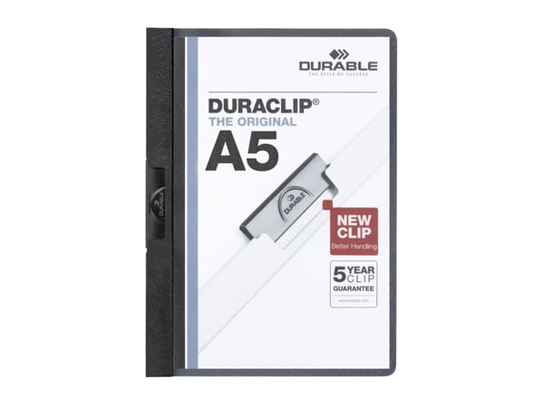 Durable DURACLIP, Sort, 30 ark, A5, 1 stykker