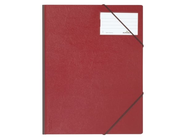 Durable 2320-03, A4, PVC, Rød, Portrett, 150 ark, Elastisk bånd