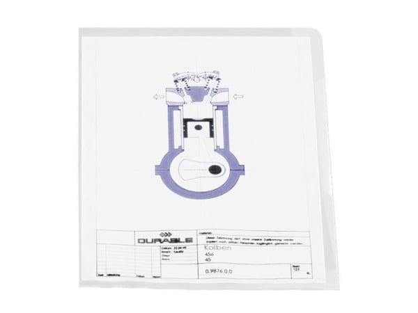 Durable Transparent Pockets 0.12 mm, Gjennomsiktig, Polypropylen (PP), A4