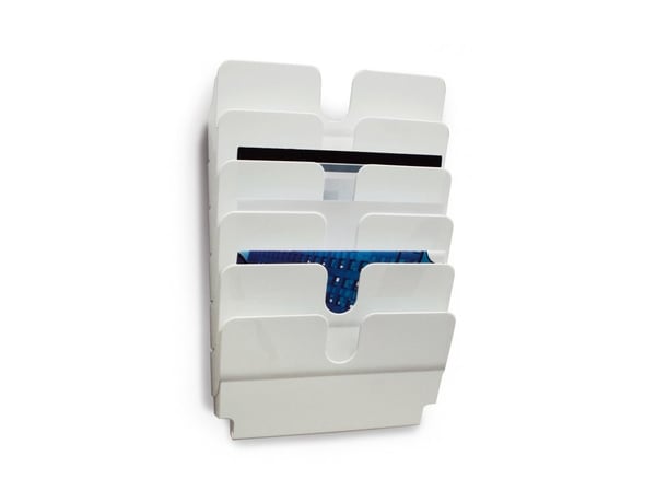 DURABLE FLEXIPLUS - Literaturholder - veggmonterbar - 6 rom - for A4 - hvit