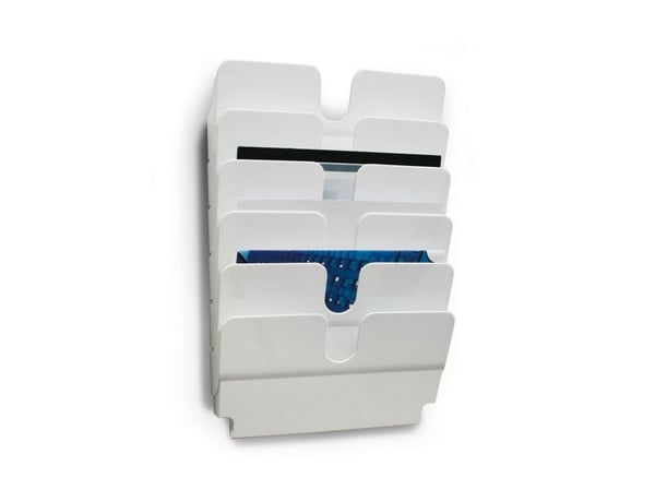 DURABLE FLEXIPLUS - Literaturholder - veggmonterbar - 6 rom - for A4 - hvit