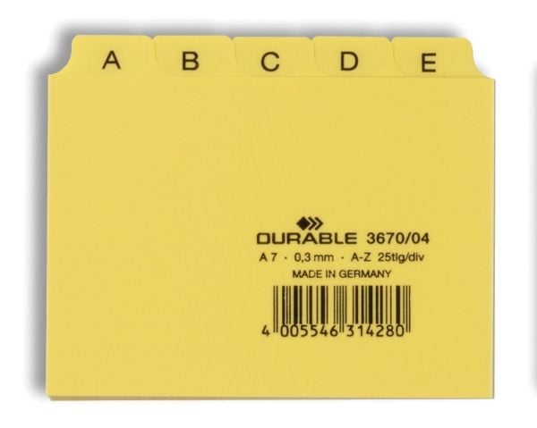Durable 3670/04, Gult, 105 mm, 74 mm, 25 stykker