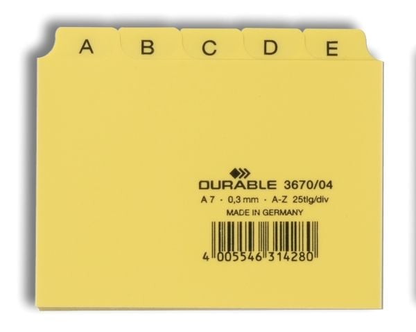 Durable 3670/04, Gult, 105 mm, 74 mm, 25 stykker