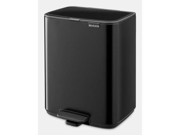 Brabantia Bo Pedal Bin, 12 l, Rektangulær, Stål, Sort, Pedal, 292 mm