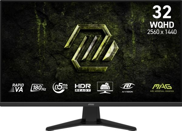 MSI MAG 325QF E18V, 80 cm (31.5"), 2560 x 1440 piksler, Wide Quad HD, LED, 0,5 ms, Svart