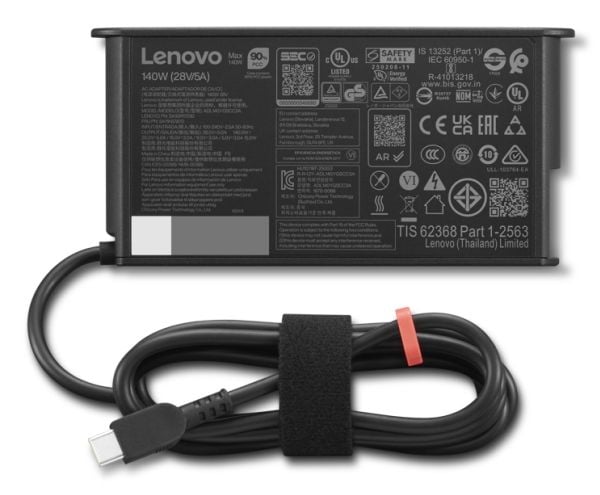 Lenovo - Strømadapter - GaN, slank - AC 115-230 V - 140 watt - Europa - svart