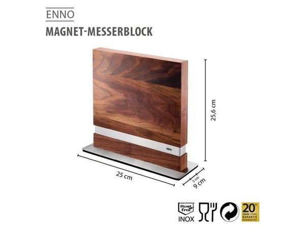 GEFU 13958, Skydd till knivblock, Rostfritt stål, Valnötsträ, Rostfritt stål, Valnöt, Rektangel, 1 styck, 90 mm