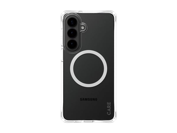 CARE by PanzerGlass Samba case transparent med vit Qi till Samsung Galaxy S26