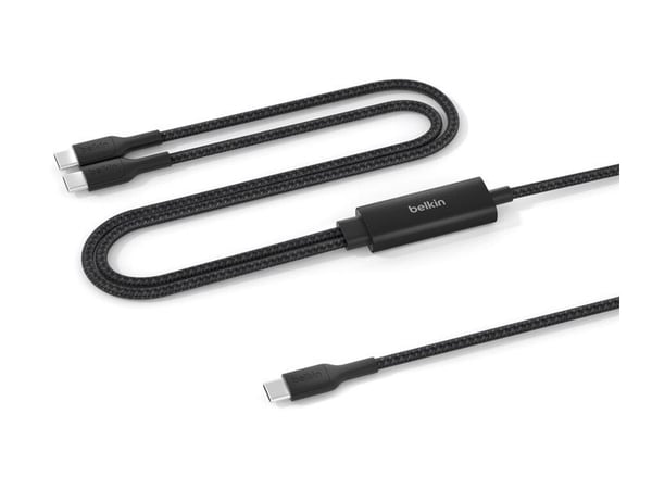 Belkin BoostCharge Pro - USB-kabel - USB-C (hann) til USB-C (hann) - USB 2.0 - 1.5 m - USB Power Delivery (140W), braided - svart
