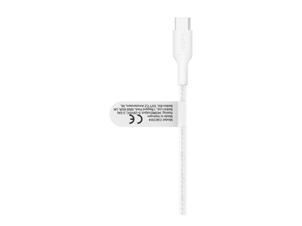 Belkin BoostCharge Pro - USB-kabel - USB-C (hann) til USB-C (hann) - USB 2.0 - 1.5 m - USB Power Delivery (140W), braided - hvit