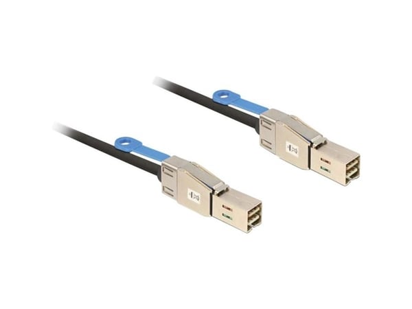 Delock - SAS ekstern kabel - SAS 12Gbit/s - 36-pins 4x skjermet Mini MultiLane (hann) til 36-pins 4x skjermet Mini MultiLane (hann) - 2 m - låst