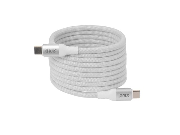Club 3D - USB-kabel - 24 pin USB-C (hann) til 24 pin USB-C (hann) - USB 2.0 - 48 V - 5 A - 2 m - rullet sammen, USB Power Delivery (240 W), støtte ...