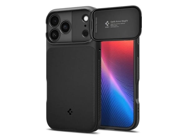 Spigen Optik Armor (MagFit), Mobilskal, Apple, iPhone 17 Pro Max, 17,5 cm (6.9"), Svart