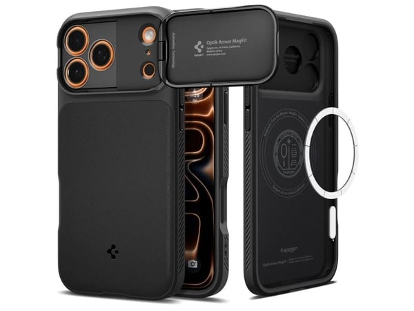 Spigen Optik Armor (MagFit), Suojus, Apple, iPhone 17 Pro Max, 17,5 cm (6.9"), musta