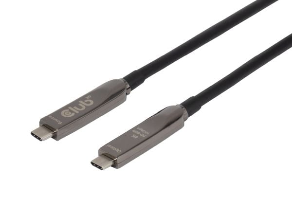Club 3D - USB-kabel - USB-C (hann) til USB-C (hann) - 15 m - up to 60W power delivery support, toretnings, 8K 60Hz støtte, 4K 120 Hz støtte