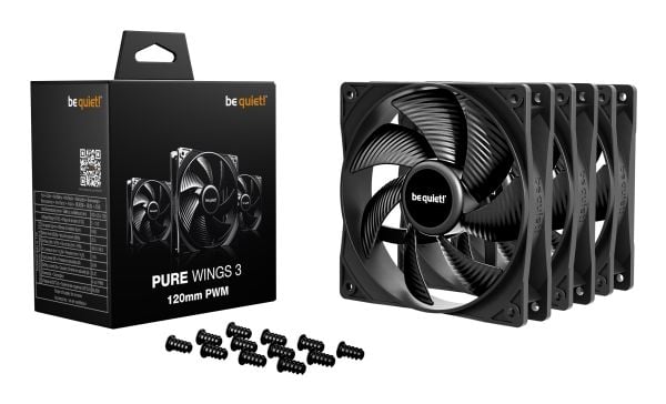 be quiet! Pure Wings 3 120mm | PWM Triple Pack, Vifte, 12 cm, 1600 RPM, 84,8 m³/t, Svart