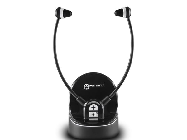Geemarc CL7370 OPTI - Hodetelefonsystem med mikrofon - hakestropp - 2,4 GHz - trådløs