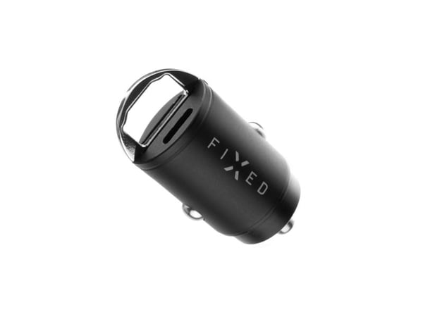 FIXED - Bilstrømadapter - 30 watt - PD 3.0, QC 3.0 - 2 utgangskontakter (USB-C, USB) - svart