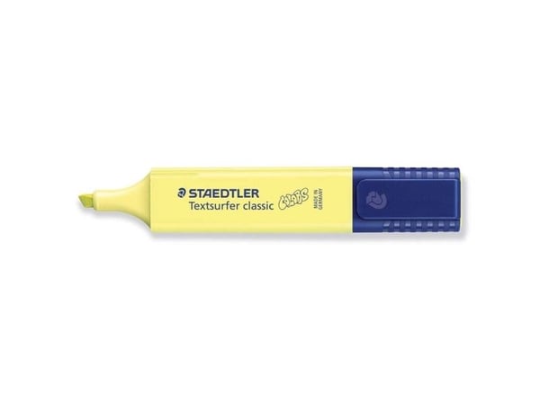 Tekstmarker Staedtler 364 pastel lys gul Textsurfer Classic - (10 stk.)