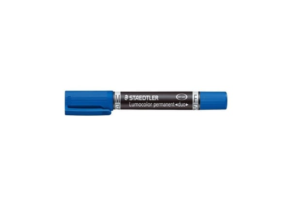 STAEDTLER Lumocolor duo - Dobbeltspids-markör - permanent - blå - 1,5 mm / 0,6 mm - medium / fin