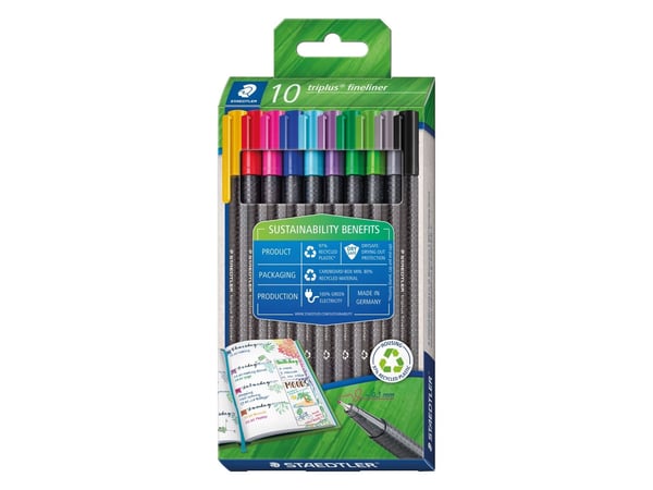 STAEDTLER Fineliner triplus 10 kpl vähittäismyyntipakkaus