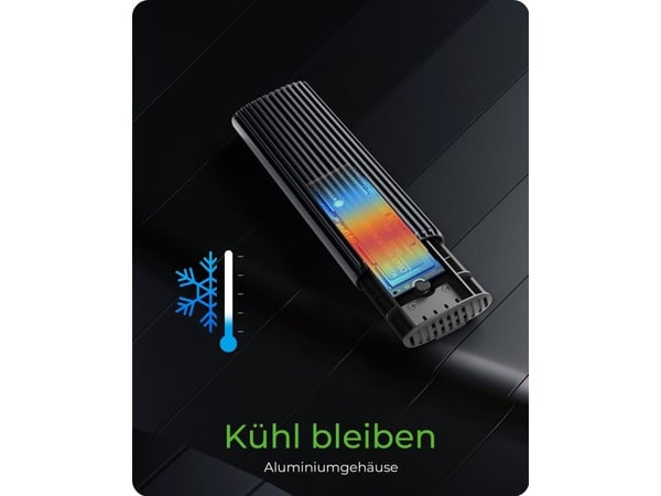 ICY BOX M.2 NVMe & SATA M.2 SSD-kabinett, USB 3.2 (Gen 2) Type-C/A, M-Key, verktøyløst, skrivebeskyttelse