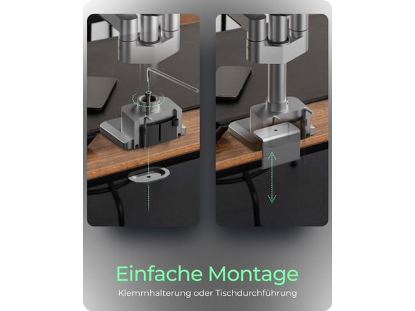 ICY BOX - Monteringssett (klemmemonteringsbase, skrivebordsmalje, 3 displaymonteringer) - justerbar arm - for 3 LCD/plasma-paneler - plastikk, stål...