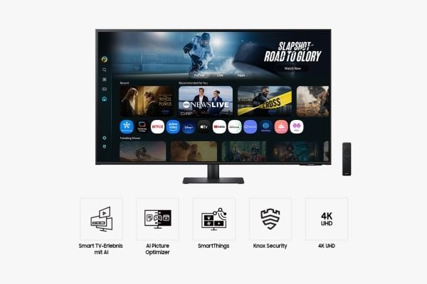 Samsung S43FM700UU - M70F Series - LED-skjerm - Smart - 43" - 3840 x 2160 4K UHD (2160p) @ 60 Hz - VA - 300 cd/m² - 5000:1 - HDR10 - 4 ms - 2xHDMI,...
