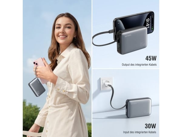 4smarts 541409, 20000 mAh, Litium Polymer (LiPo), Hisilicon FCP, Power Delivery 3.0, Quick Charge 3.0, 45 W, Grå