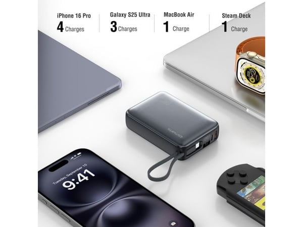 4smarts 541409, 20000 mAh, Litium Polymer (LiPo), Hisilicon FCP, Power Delivery 3.0, Quick Charge 3.0, 45 W, Grå