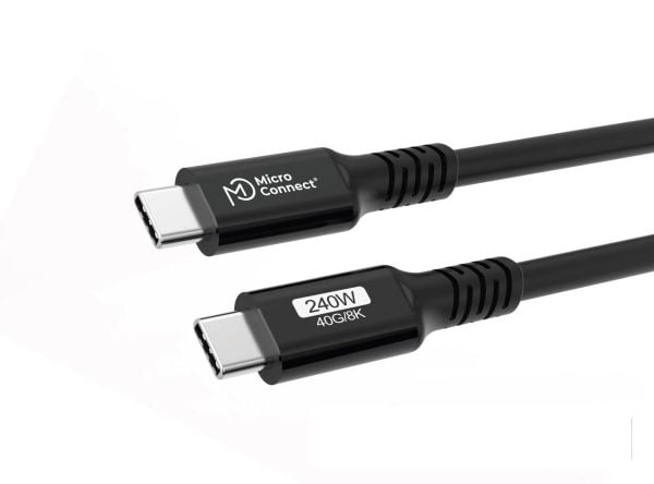 MicroConnect Premium - USB-kabel - USB-C (hann) til USB-C (hann) - USB4 Gen3x2 - 48 V - 5 A - 15 cm - USB Power Delivery (240 W), up to 40 Gbps dat...