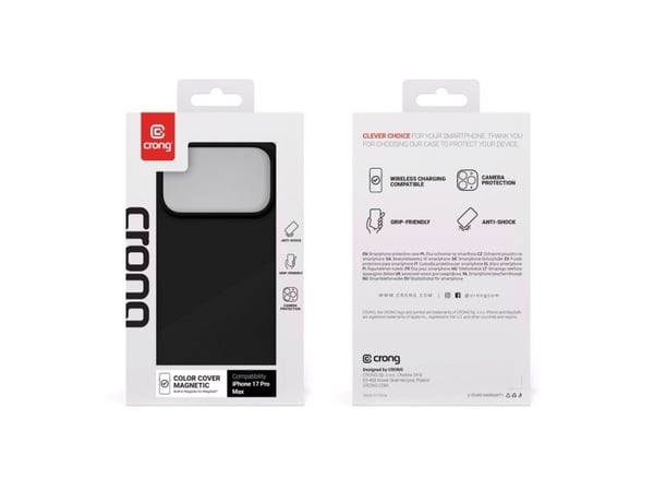 Crong Color Cover Magnetic, Etui, Apple, iPhone 17 Pro Max, 17,5 cm (6.9"), Svart