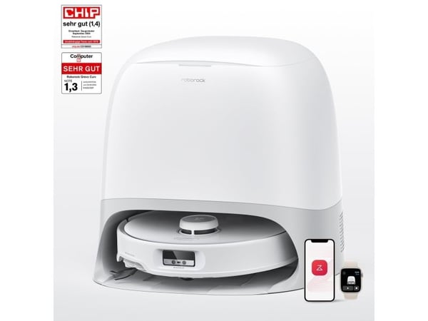 Roborock Qrevo Curv 5A1, Uten pose, Svart, Hvit, Rund, Støv pose, 0,325 l, Lade, Purification