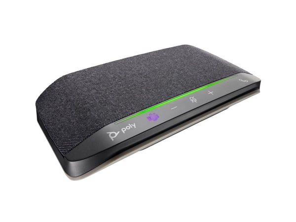 HP Poly Sync 10-M - Høyttalende håndfri telefon - kablet - USB-A, USB-C - sølv - Certified for Microsoft Teams
