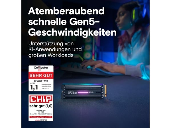 Crucial T710, 2 TB, M.2, 14500 MB/s