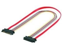 Goobay 93871, 0,5 m, SATA III, SATA 7-pin + 15-pin, SATA 7-pin + 15-pin, Hane/Hona, Svart, Orange, Röd, Gul