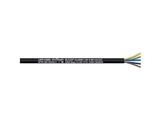 Lapp ÖLFLEX CLASSIC 130 H BK 0,6/1 kV, Keskijännitekaapeli, musta, kupari, 1,5 mm², 57,6 kg/km, -25 - 70 °C