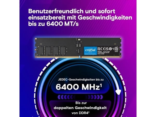 Crucial 32GB DDR5-6400 CUDIMM -muistikortti
