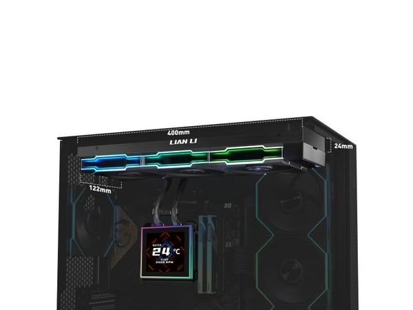 Lian Li HydroShift II LCD-S 360 TL, Væskekjølesett, 12 cm, 200 RPM, 2600 RPM, Svart