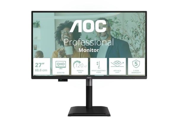 AOC Q27P4C, 68,6 cm (27"), 2560 x 1440 pikseliä, 4 ms, Musta