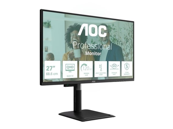 AOC Q27P4C, 68,6 cm (27"), 2560 x 1440 pikseliä, 4 ms, Musta