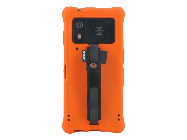 Mobilis PROTECH - Baksidedeksel for datafangstterminal - robust - with handstrap - sikkerhetsoransje, pantone 021C - for Zebra EM45