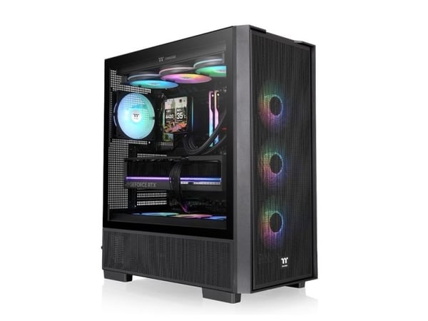 Thermaltake S Series S380 TG ARGB - Mid tower - ATX - sidepanel med vindu (herdet glass) - ingen strømforsyning (PS2) - svart - USB/lyd