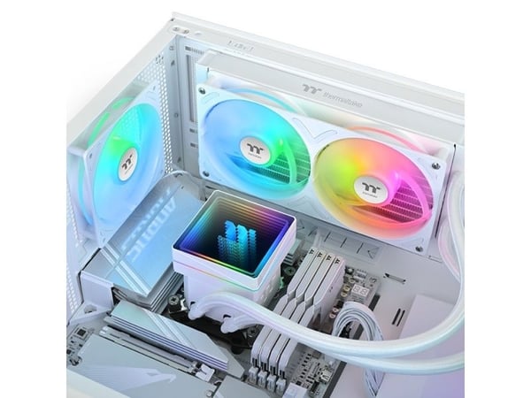 Thermaltake TH240 V3 ARGB, Alt-i-ett væskekjøler, 12 cm, 500 RPM, 2500 RPM, Hvit