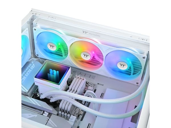Thermaltake TH360 V3 ARGB, Alt-i-ett væskekjøler, 12 cm, 500 RPM, 2500 RPM, Hvit